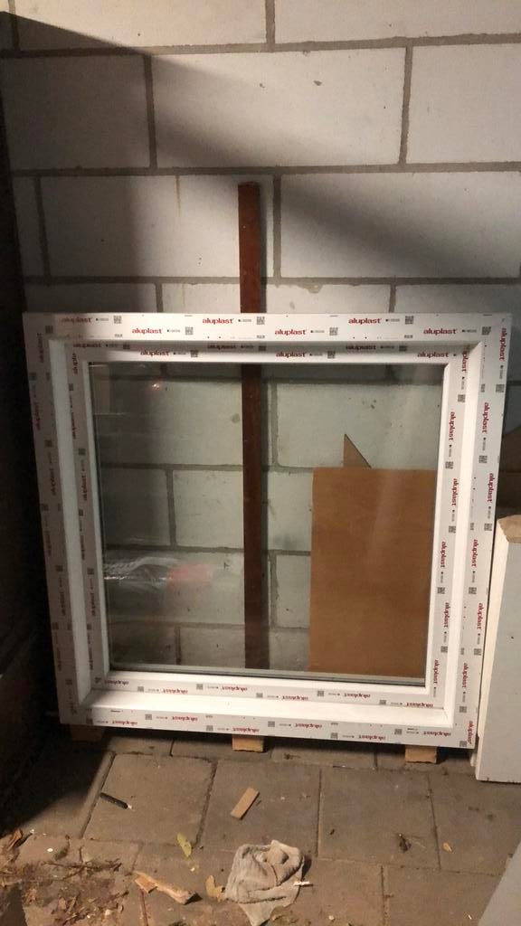 Kunstof kozijn draai/kiep 1195x1195, Kunststof, Raamkozijn, Nieuw, Inclusief glas