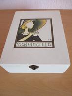 Theedoos - hout - 4 vaks, Ophalen of Verzenden, Zo goed als nieuw