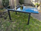 Aluminium tuintafel uitschuifbaar 120-80 x 90 cm, Ophalen, Zo goed als nieuw, Rechthoekig, Aluminium