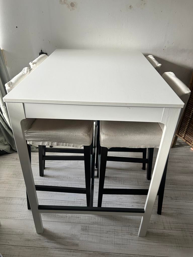 Ikea ekedalen hoge eettafel met stoelen, Huis en Inrichting, Ophalen, Ikea, 100 tot 150 cm, Ikea