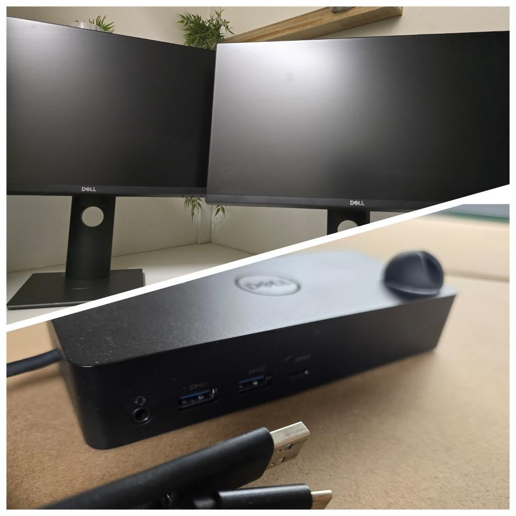 Thuiswerk pakket - 2 x monitor + dockingstation + kabels!, Computers en Software, Monitoren, Overige merken, IPS, Kantelbaar, Full HD
