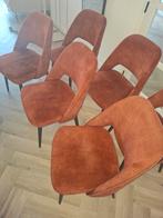 Set van 6 Eetkamerstoelen Goossens, Huis en Inrichting, Stoelen, Ophalen, Gebruikt, Bruin, Stof