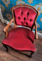 Vintage Fauteuil - Rood en Roze Fluweel, Ophalen
