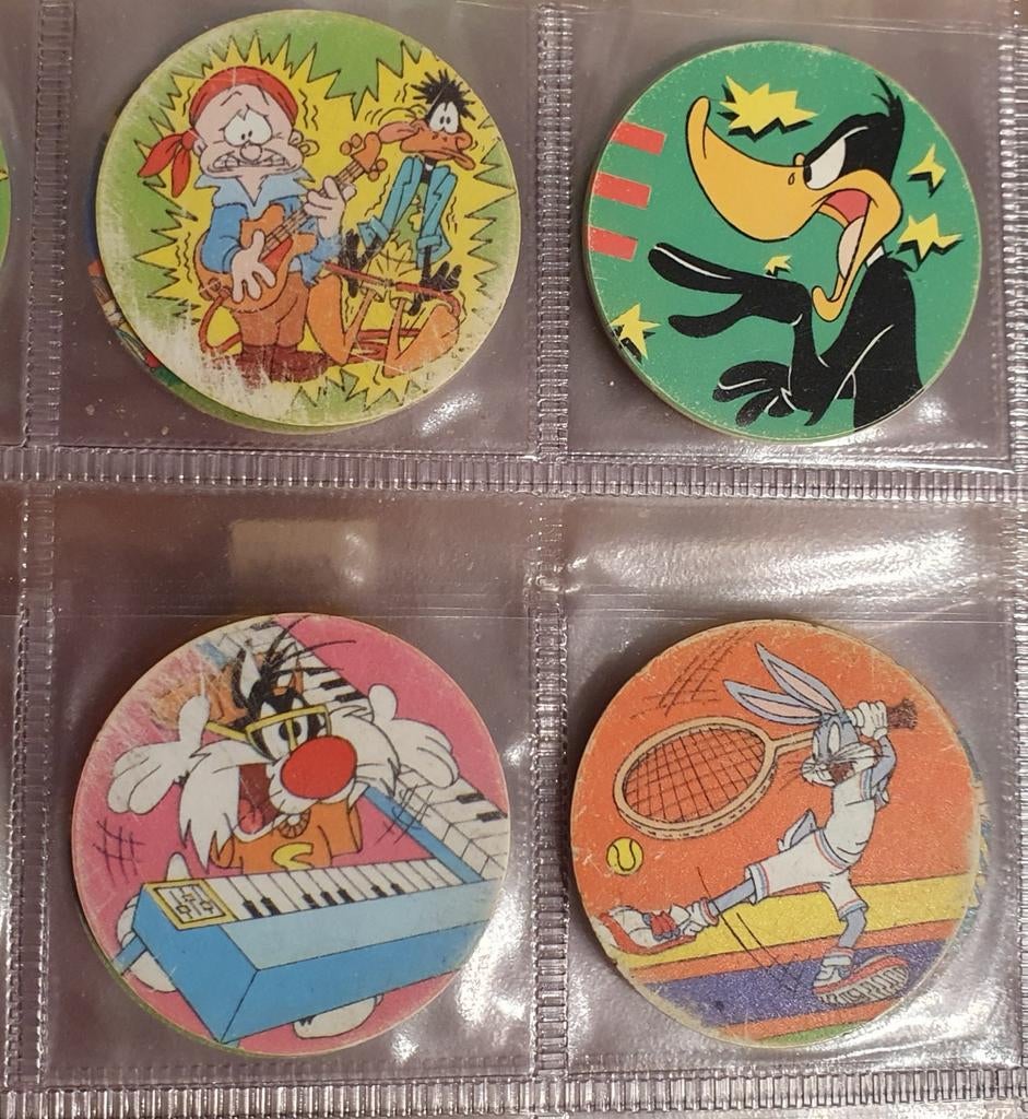 Set a 4 stuks misdruk flippo's spelfout nder der ipv onder, Verzamelen, Flippo's, Ophalen of Verzenden, Looney Tunes, Losse flippo's