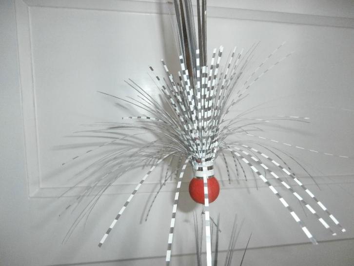 kerst Slinger feest pluimen zilver rood kerstboom versiering, Diversen, Kerst, Gebruikt, Ophalen of Verzenden