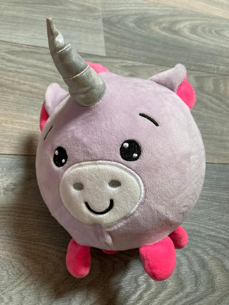 Squishi mi squeeze mellow plush toy knuffel knuffelbeer 20cm, Paars, Beer, Ophalen of Verzenden, Zo goed als nieuw