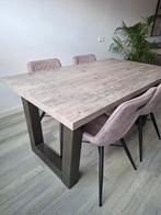 Eettafel met 4 stoelen, Ophalen, Gebruikt, 50 tot 100 cm, 150 tot 200 cm