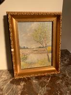 Landschap schilderij heldere kleuren antiek, Ophalen of Verzenden