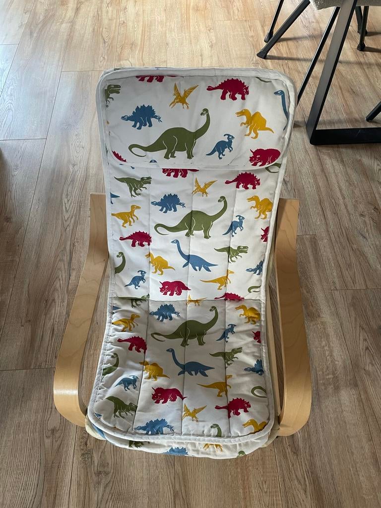 IKEA Poang wipstoel hoes met dinosaurusprint, Ophalen, Gebruikt, Wipstoel, Overige merken