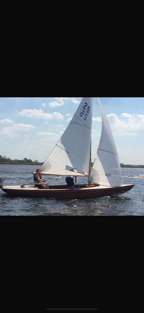 Houten Zeilboot Pampus ‘25’, Watersport en Boten, Zeilen en Zeiltoebehoren, Gebruikt, Grootzeil, 15 tot 30 m², 6 meter of meer