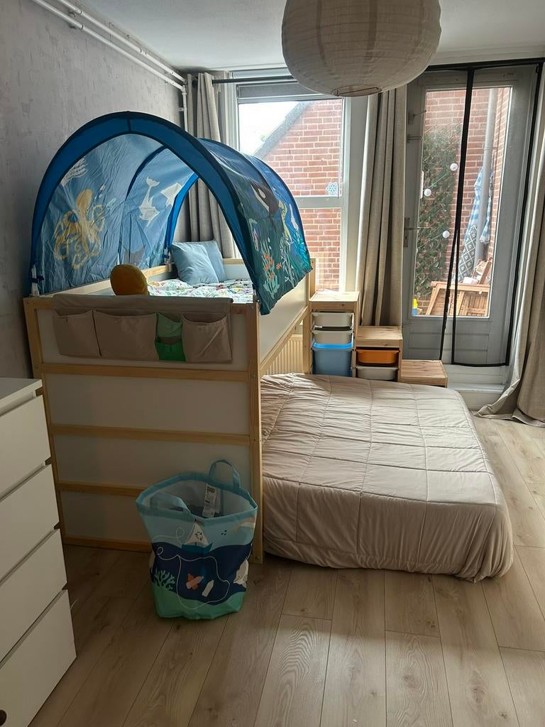Kura - hoogslaper bed met complete set, Ophalen, Nieuw, Halfhoogslaper