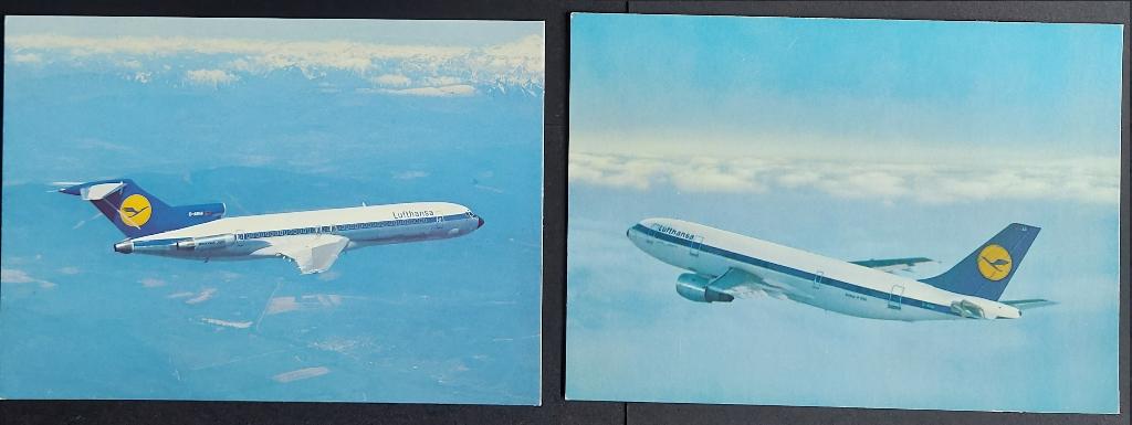 2 Lufthansa ansichtkaarten (LU57), Ophalen of Verzenden, Gebruikt, Kaart, Foto of Prent