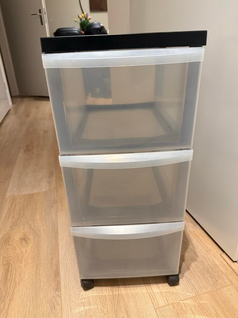 Kunststof ladekast met 3 laden - opbergen, Huis en Inrichting, Kasten | Ladekasten, Ophalen, Gebruikt, 3 of 4 laden, Minder dan 100 cm