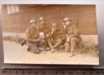 Fotokaart militairen met veldtelefoon - 1918, Gebruikt, Foto, Ophalen of Verzenden, Voor 1940