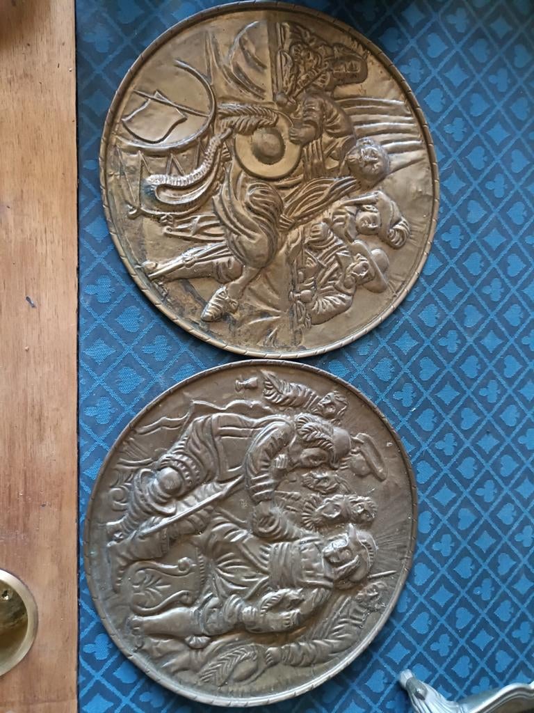 Antieke wandborden, Antiek en Kunst, Antiek | Koper en Brons, Ophalen of Verzenden