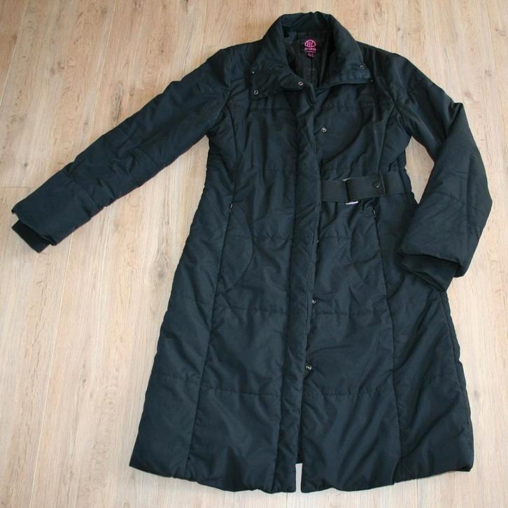 Jas Zwart Halflang Ming Maat 36, Kleding | Dames, Jassen | Winter, Zo goed als nieuw, Maat 36 (S), Zwart, Ophalen of Verzenden