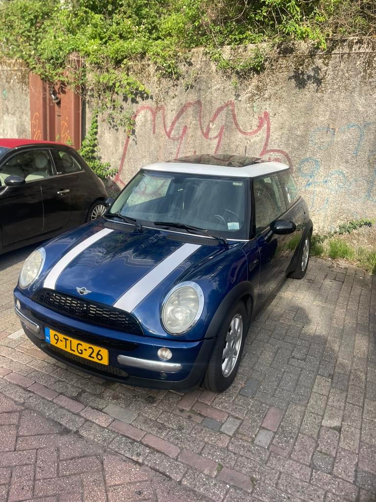 Mini cooper 2003 full option, pano, climate, cruise, Auto's, Mini, Voorwielaandrijving, Zwart, 4 cilinders, Leder en Stof
