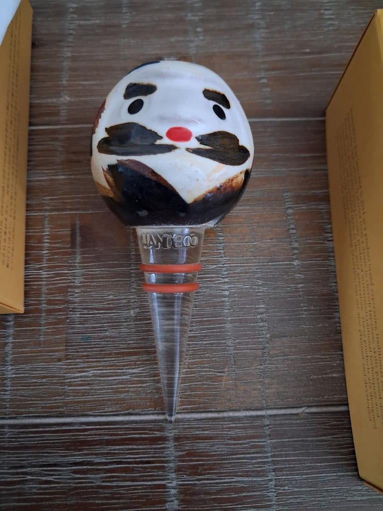 Handgemaakte Japanse wijnstopper Daruma pop, Ophalen of Verzenden