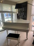 Hoogglans witte vleugel, Muziek en Instrumenten, Piano's, Ophalen, Wit, Zo goed als nieuw, Hoogglans