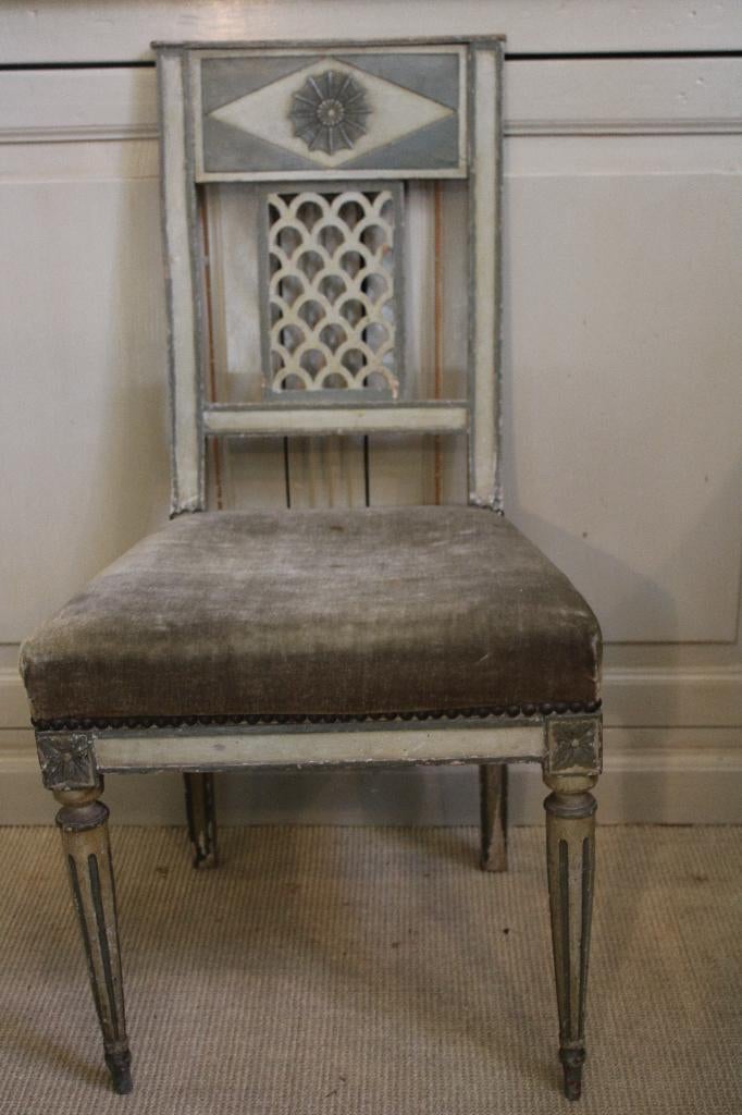 Antiek frans directoire stoel stoeltje originele kleur, Ophalen of Verzenden