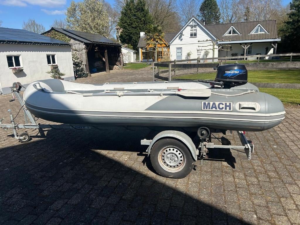 Rubberen boot inclusief trailer en alles wat je nodig hebt!!, Verzamelen, Ophalen, Gebruikt, Motorboot