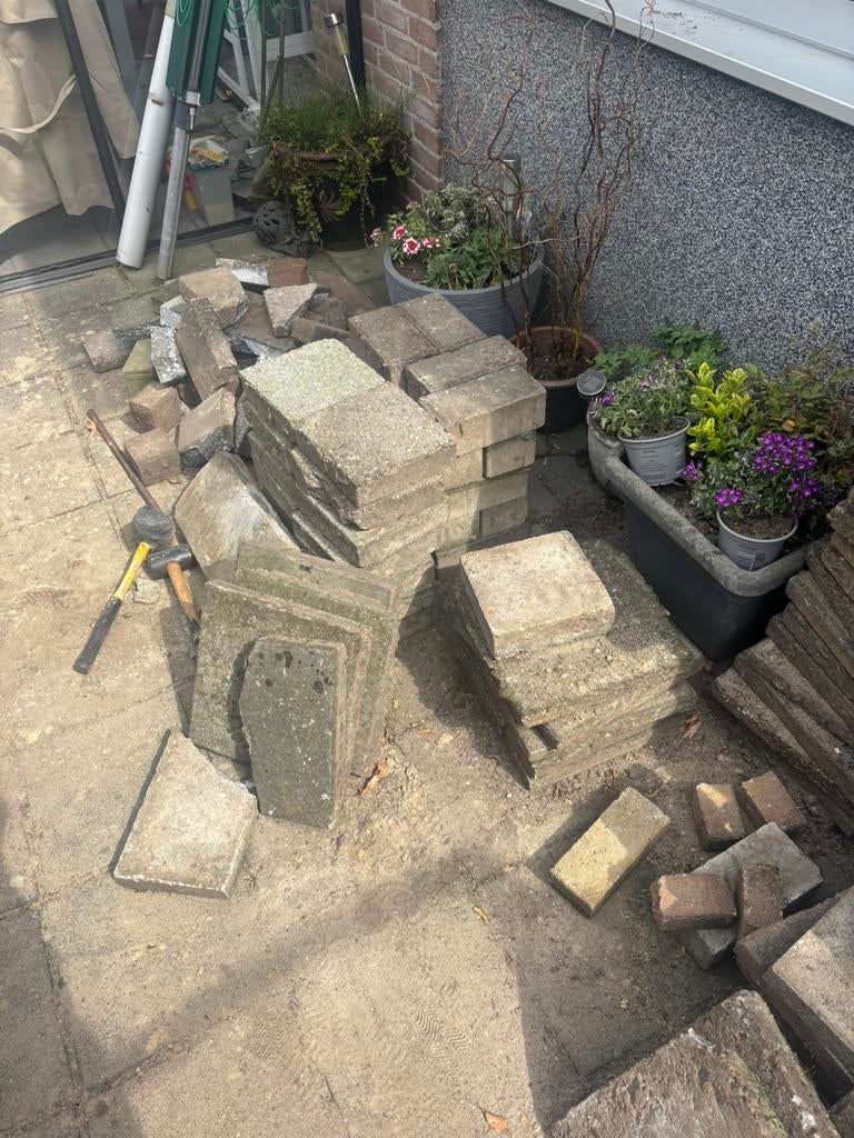 Gratis ophalen tuintegels Schijndel, Ophalen of Verzenden, Gebruikt, Beton, Terrastegels