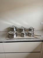 Roestvrijstaal Professioneel Pannenset Teknika Silga Milano, Ophalen, Zo goed als nieuw, Rvs, Pannenset