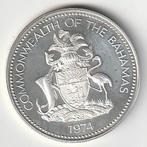 5   dollars  1974   Bahamas. km. 67 a  unc/proof, Ophalen of Verzenden, Noord-Amerika, Losse munt, Zilver