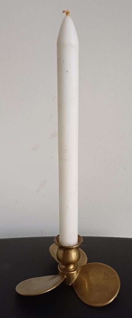 Bronzen scheepsschroef kandelaar, Antiek en Kunst, Ophalen of Verzenden, Koper of Brons