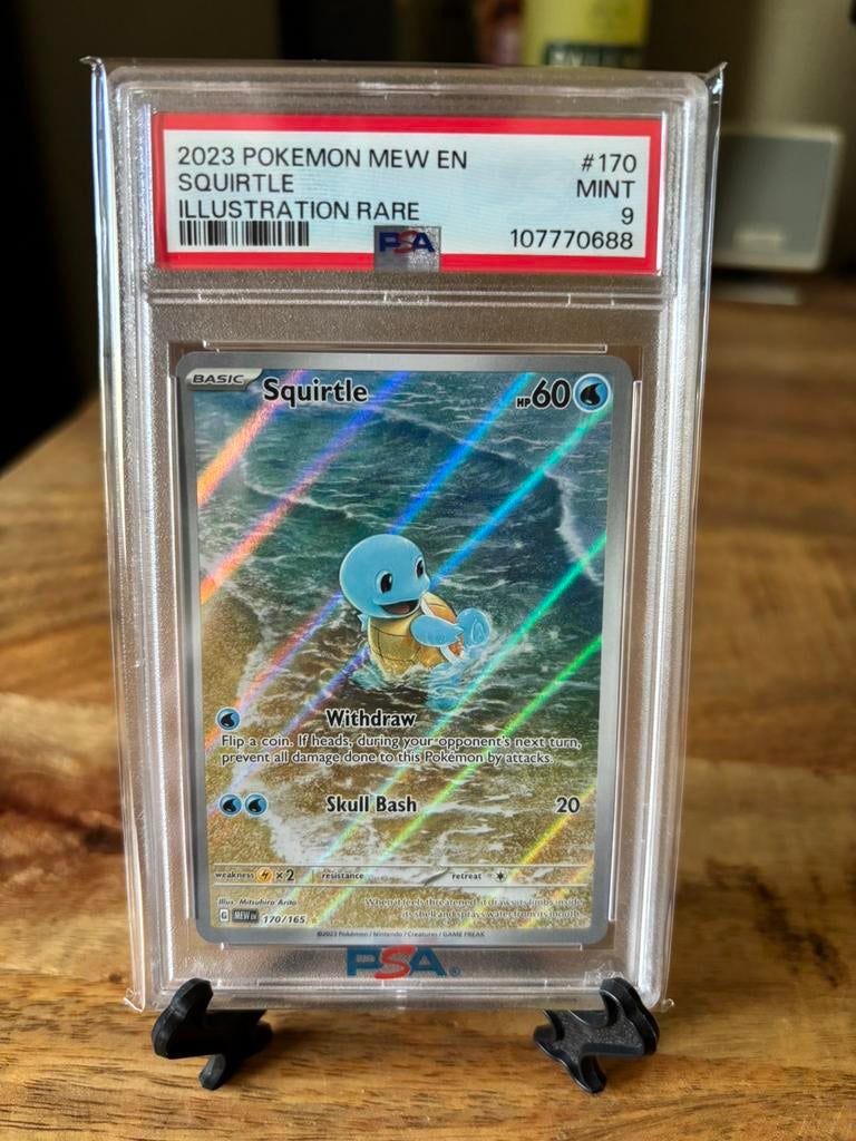 Squirtle 170/165 Illustration Rare PSA9, Ophalen of Verzenden, Zo goed als nieuw