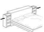 IKEA Malm bed + hoofdeinde met opbergruimte, Ophalen, Gebruikt, Zwart, Tweepersoons