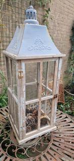 brocante houten windlicht (H 74 cm) (brocante), Antiek en Kunst, Ophalen