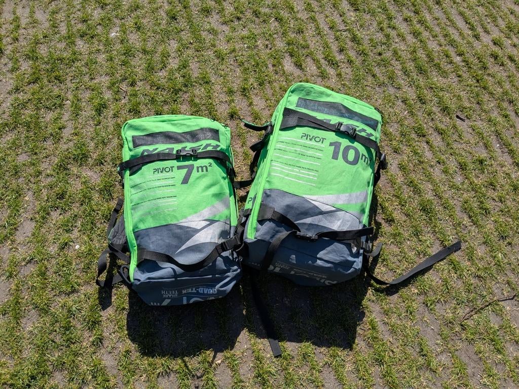 Naish Pivot 7m en 10m + bar, Watersport en Boten, Kitesurfen, Ophalen, Gebruikt, 10 m², Geen board