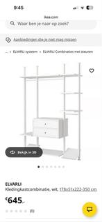 IKEA ELVARLI Kledingkastcombinatie - Wit, Flexibel Systeem, Ophalen, 200 cm of meer, 150 tot 200 cm, Zo goed als nieuw