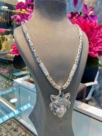 925 Zilveren Koningsketting & Leeuwhanger, Nieuw, Ophalen of Verzenden, Verstelbaar, Zilver