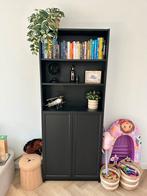 Ikea Billy Boekenkast Zwartbruin met Deuren 202x80x30, Ophalen, Gebruikt, 200 cm of meer, 50 tot 100 cm