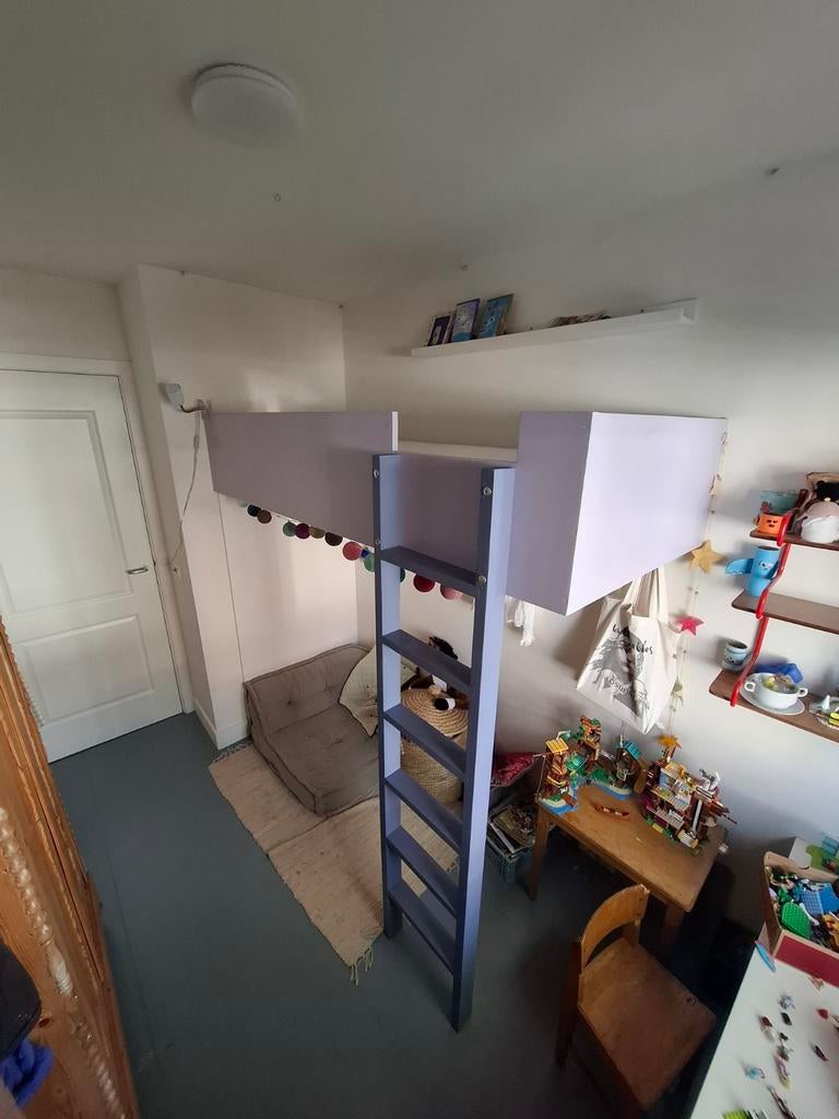 Stevige inbouw hoogslaper met ladder, Kinderen en Baby's, Kinderkamer | Stapelbedden en Hoogslapers, Gebruikt, Hoogslaper, Ophalen