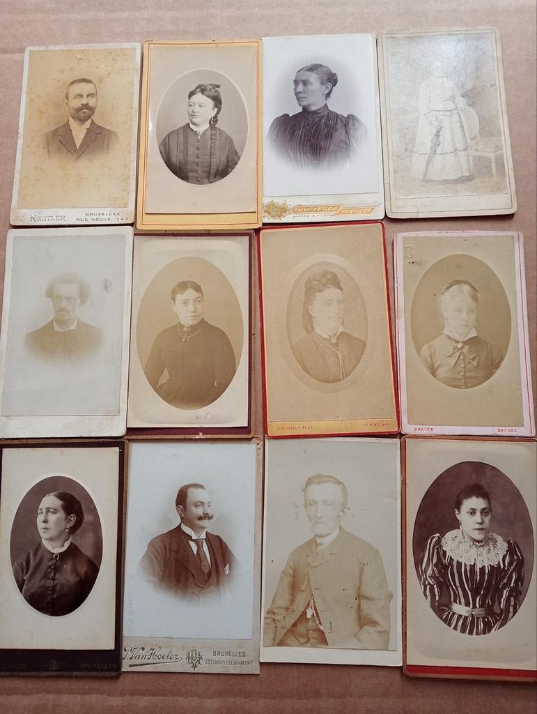 Verzameling CDV 66 portretten België Belgique ca 1900, Ophalen of Verzenden, Voor 1940, Gebruikt, Klederdracht