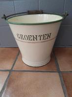 Gave Emaille emmer groenten met gouden bies, Antiek en Kunst, Antiek | Emaille, Ophalen of Verzenden