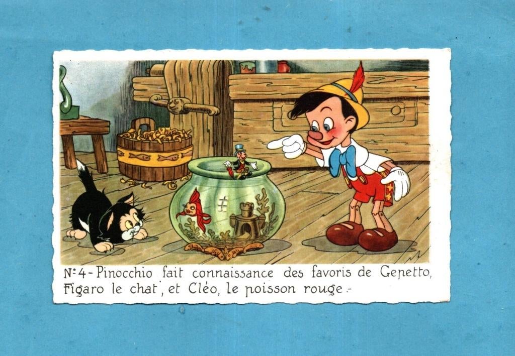 Mooie oude Disnet-kaart met Pinocchio P006 uit ca 1930, Verzenden, 1920 tot 1940, Ongelopen, Overige thema's