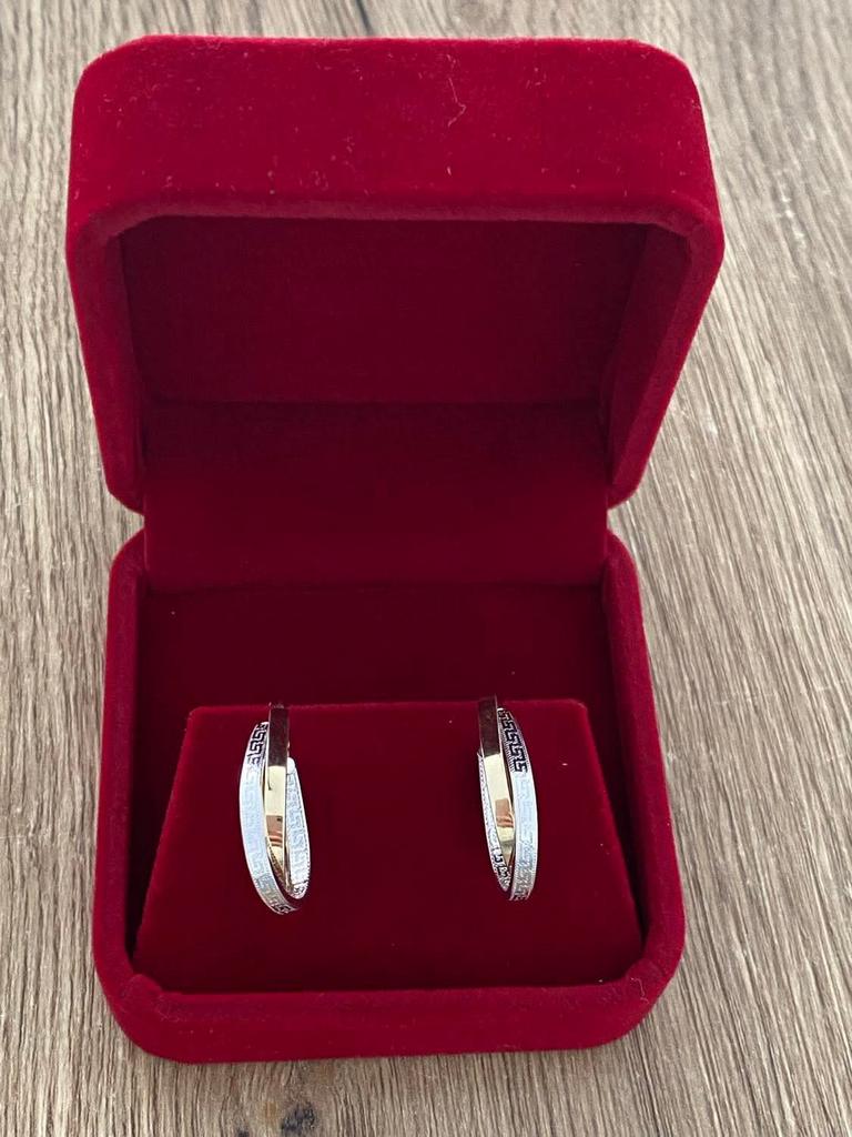 14 karaat (585) gouden oorbellen, wit en geel goud, Ophalen of Verzenden, Nieuw, Goud, Goud