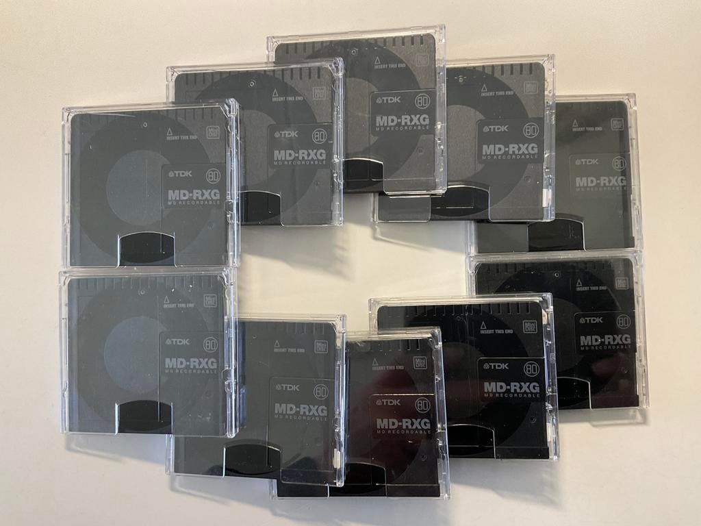 Minidisc’s. TDK MD-RXG 80. 10x als nieuw. 80 minuten, Ophalen of Verzenden