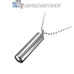 Rvs as koker as urn ashanger gedenk sieraad, crematie hanger, Overige materialen, Verzenden, Nieuw, Kruis of Symbool