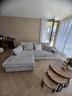 Hoek /lounge bank (grijs, Huis en Inrichting, Banken | Complete zithoeken, Ophalen, Zo goed als nieuw, Stof