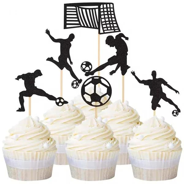 Voetbal taart topper en cupcake set Goal, Versiering, Ophalen of Verzenden, Info@sweet-one.nl, Taarten of Cupcakes