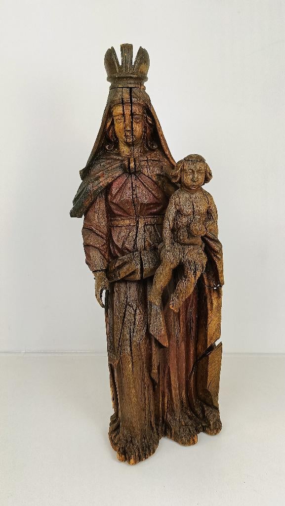 Prachtig 18 -eeuws houten Maria beeld, Antiek en Kunst, Ophalen of Verzenden