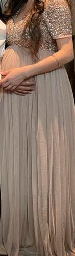 Mooi zwangerschap jurk, Beige, Ophalen of Verzenden, Zo goed als nieuw, Maat 36 (S)