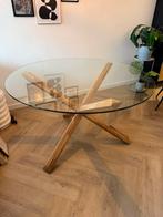 Glazen tafel 120cm, Huis en Inrichting, Tafels | Eettafels, Ophalen of Verzenden, Vier personen, Rond, 100 tot 150 cm