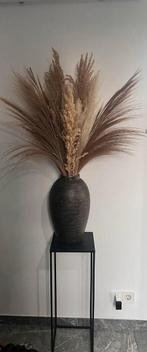 Decoratieve Vaas met Gedroogde Pluimen en Zwarte Sokkel, Ophalen, Overige materialen, Zwart, Zo goed als nieuw