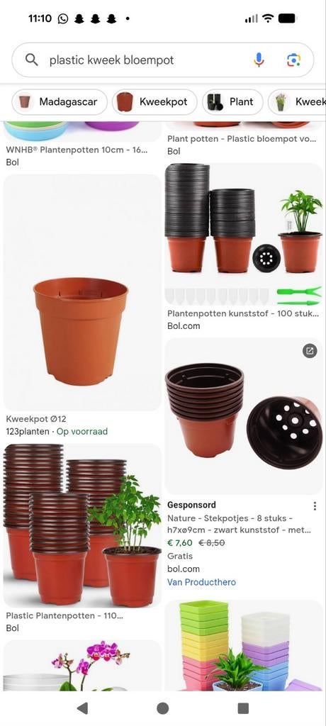 GEZOCHT plastic kweek potjes van alle maten, Kunststof, Rond, Ophalen of Verzenden, Minder dan 40 cm